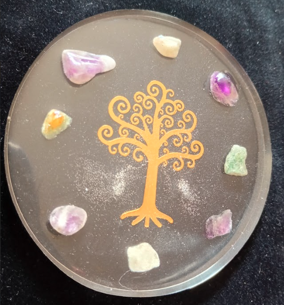 Sacred Geometry Orgone Power Disk/Charging Plate - Crop Circle Inspired - Multiple Designs to choose - Handmade in Wiltshire - Art/Coaster