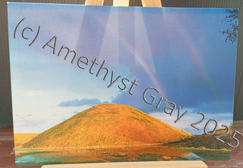 Silbury Hill Double Rainbow Postcard - From Original Photograph by Amethyst Gray