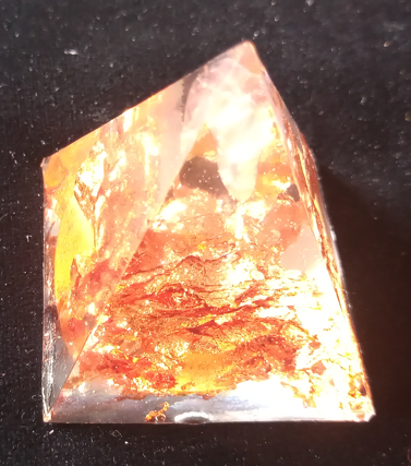 Small Orgonate Pyramid Orgone Device - Crystal Point and Foil - 2 Options Available - Handmade in Wiltshire