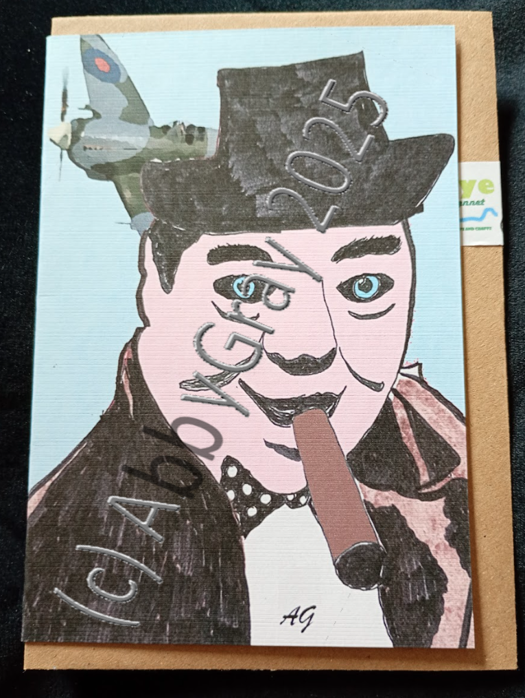 Churchill WW2 Greeting Card - Printed in Wiltshire - Original Design by Abby Gray