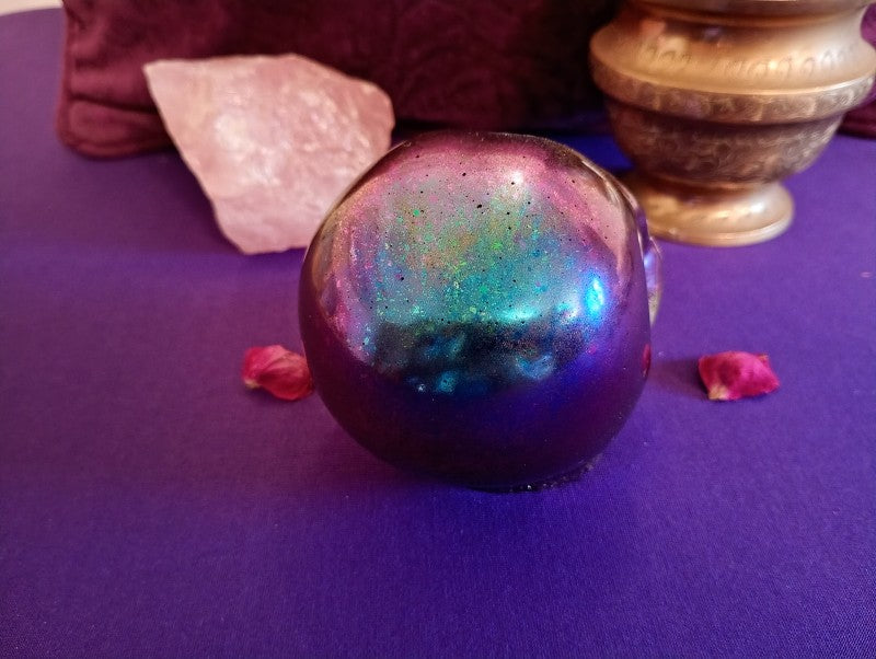 Skull - Large Woogonite Crystal and Resin Skull Orgone Device - Crystals, Stones and Foil etc. - Multiple Options Available - Handmade in Wiltshire