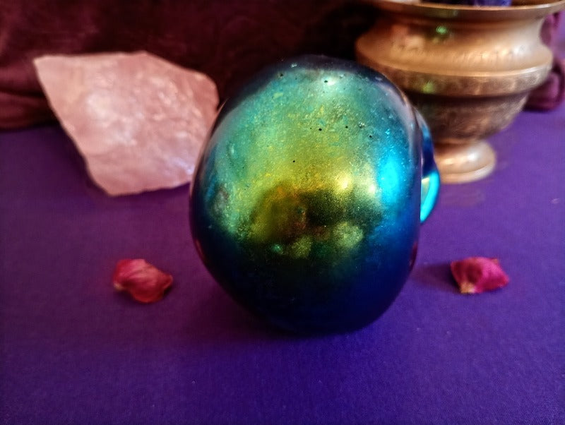 Skull - Large Woogonite Crystal and Resin Skull Orgone Device - Crystals, Stones and Foil etc. - Multiple Options Available - Handmade in Wiltshire