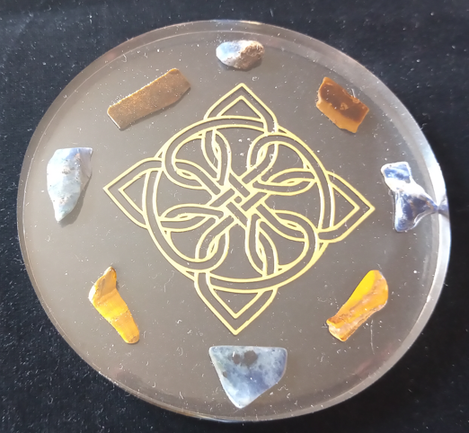 Sacred Geometry Orgone Power Disk/Charging Plate - Crop Circle Inspired - Multiple Designs to choose - Handmade in Wiltshire - Art/Coaster