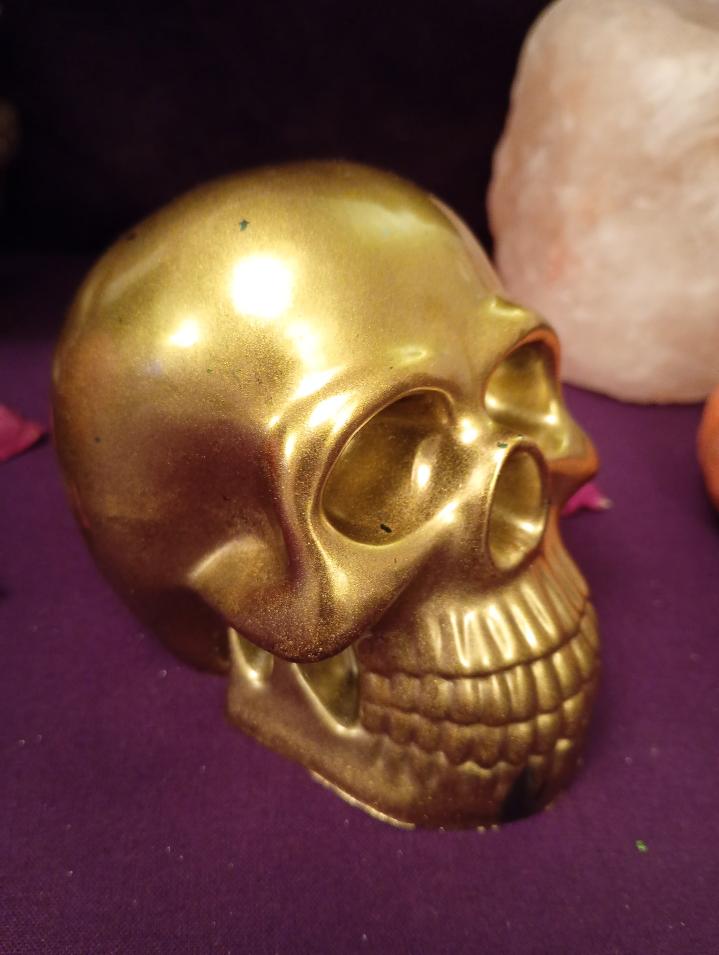 Skull - Large Woogonite Crystal and Resin Skull Orgone Device - Crystals, Stones and Foil etc. - Multiple Options Available - Handmade in Wiltshire