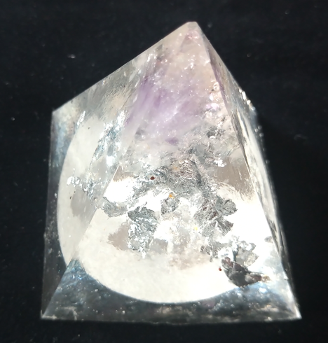 Small Orgonate Pyramid Orgone Device - Crystal Point and Foil - 2 Options Available - Handmade in Wiltshire