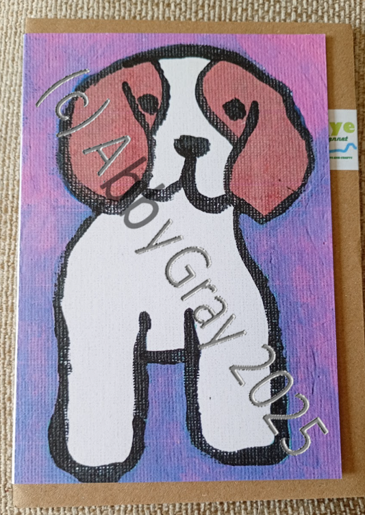 Beagle Dog Doggy Greeting Card - Printed in Wiltshire - Original Design by Abby Gray