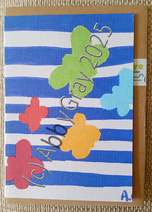 Butterfly / Cloud Greeting Card - Printed in Wiltshire - Original Design by Abby Gray