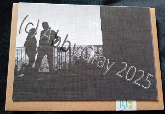 Couple on Balcony Silhouette Greeting Card - Printed in Wiltshire - Original Design by Abby Gray