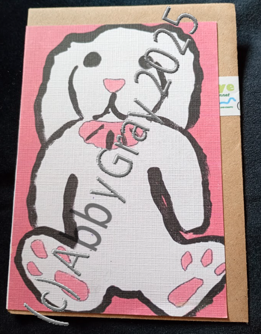 Cartoon Bunny Greeting Card - Printed in Wiltshire - Original Design by Abby Gray