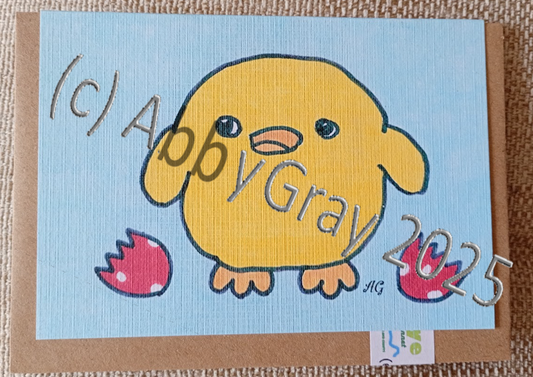 Chick / Easter Chick Greeting Card - Printed in Wiltshire - Original Design by Abby Gray