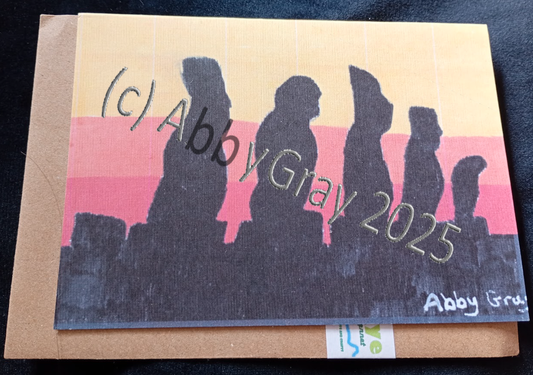 Easter Island Moai Greeting Card - Printed in Wiltshire - Original Design by Abby Gray