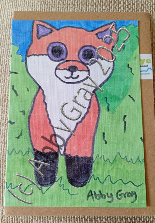 Fox Greeting Card - Printed in Wiltshire - Original Design by Abby Gray