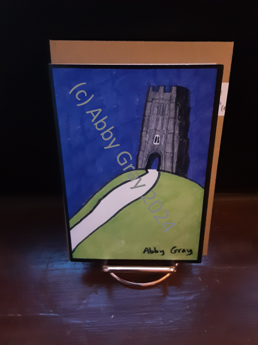 Glastonbury Tor Greeting Card - Printed in Wiltshire - Original Design by Abby Gray