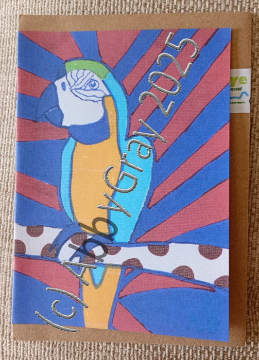 Parrot Greeting Card - Printed in Wiltshire - Original Design by Abby Gray