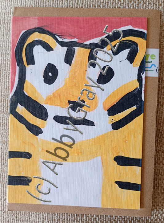 Toni Tiger Greeting Card - Printed in Wiltshire - Original Design by Abby Gray